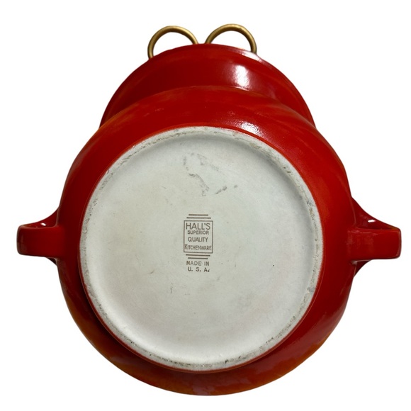 MCM HALL’S Red Sundial Casserole Covered Superior Quality Kitchenware Vintage ❤️ - Picture 5 of 10